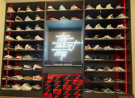 Shoe Display With Neon Sign