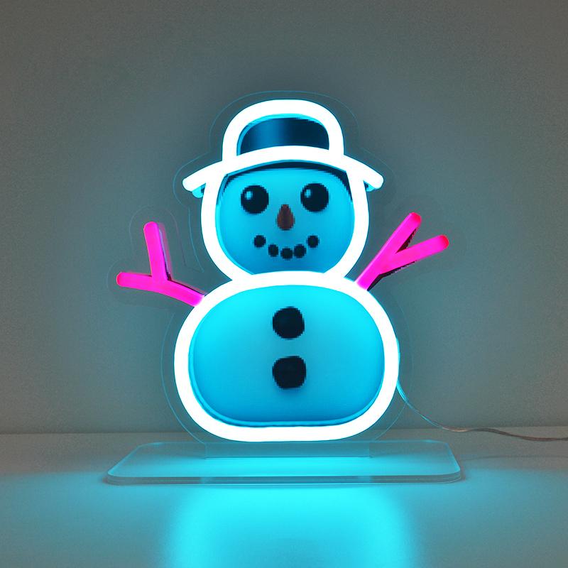 SNOWMAN EMOJI - LED Neon Sign - Brite Lite Neon Signs
