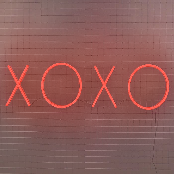 Coral XOXO Neon Sign