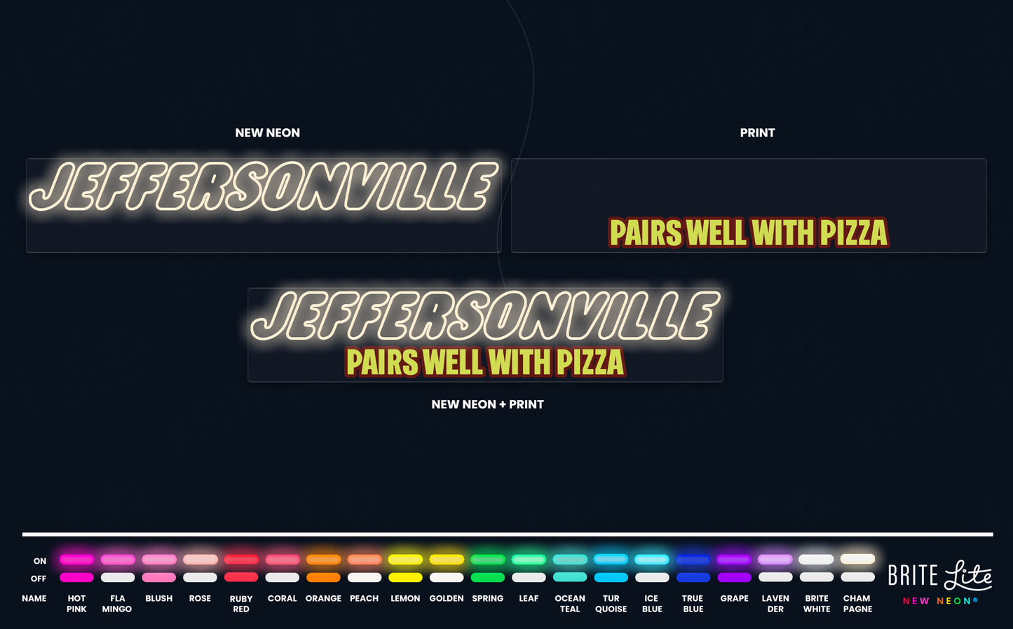 Option 2: Jeffersonville pairs well with pizza (no print inside "Jeffersonville")