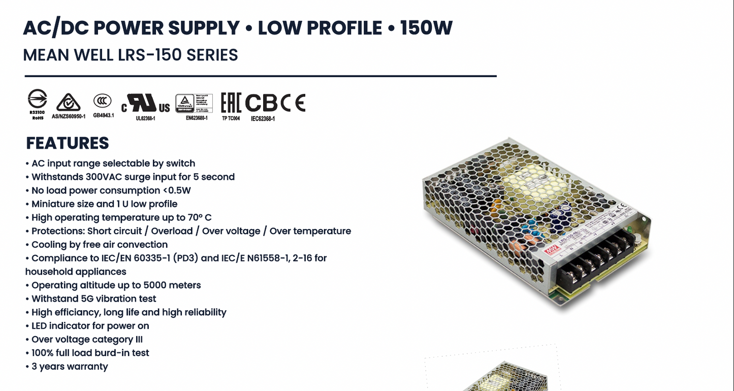 REPLACEMENT 150W POWER SUPPLY