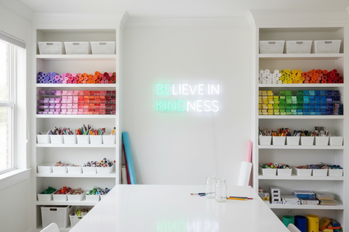 BELIEVE IN KINDNESS - Ocean Teal & Brite White